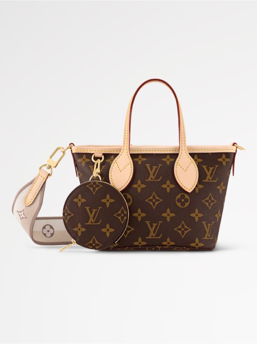 Louis Vuitton Monogram Mini Neverfull with Natural Leather Trim and Coin Purse - Picture 6 of 14